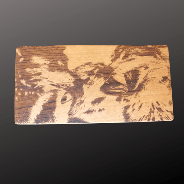 "Wolf Family" - Wood Art Engraving