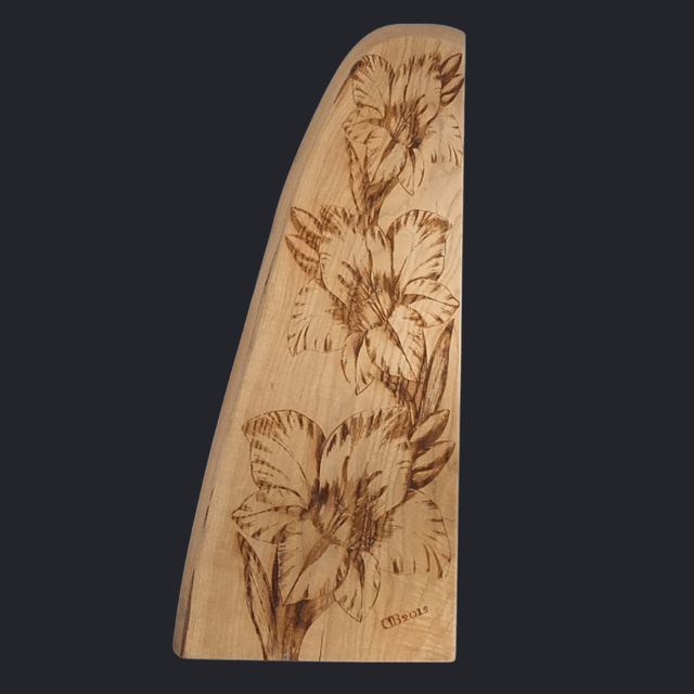 "Delphiniums" - Wood Art Engraving