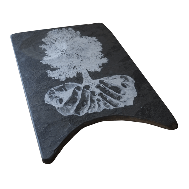 Slate Engraved Tree of Life Candle / Crystal Holder