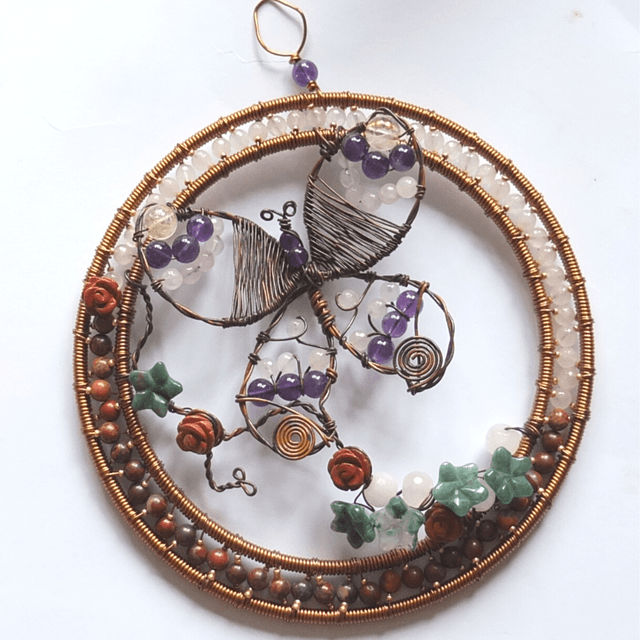 Butterfly Gemstone & Wire Art