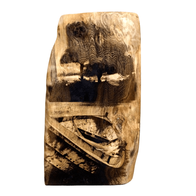 "The Meditative Lake Scene" - Wood Art Engraving