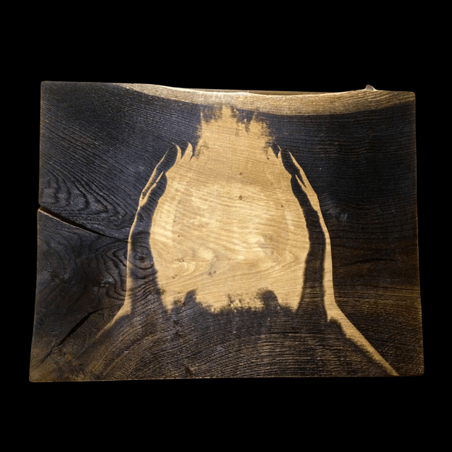 "Energy Hands" - Wood Art  Engraving