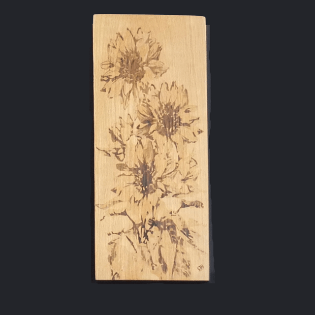"Sunflowers" - (Small) - Wood Art Engraving