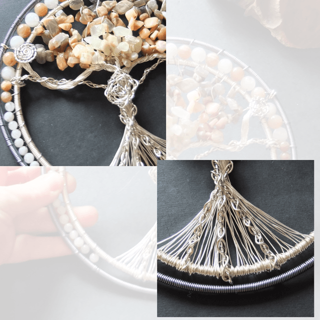 Moonstone Goddess Tree of Life Gemstone & Wire Art