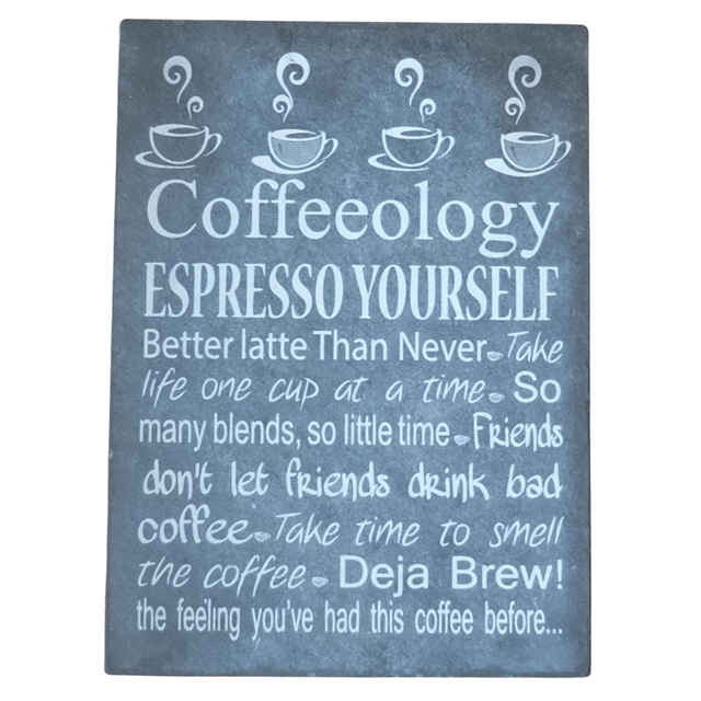 Slate Engraved Coffeeology Artwork