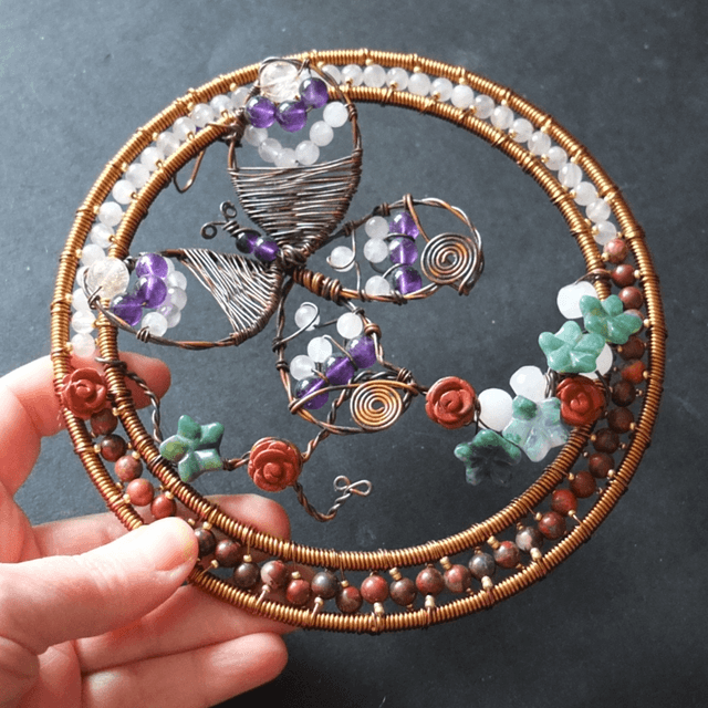 Butterfly Gemstone & Wire Art