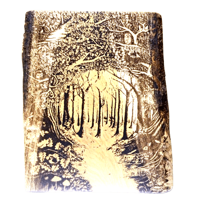 "Woodland Scene - Meditation" - Wood Art Engraving