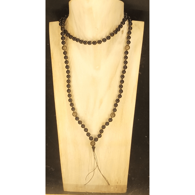 Mala Beads - Black Sandalwood and Metal