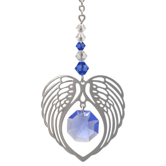 09 September - Angel Wings Heart Crystal Suncatcher