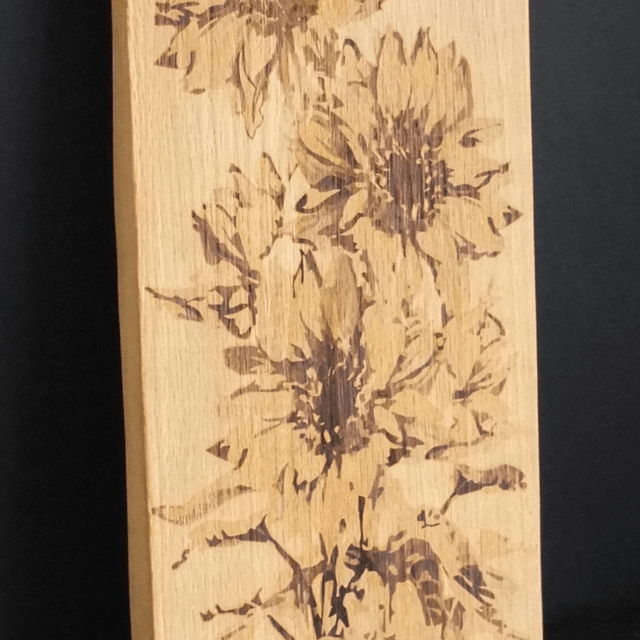 "Sunflowers" - (Small) - Wood Art Engraving