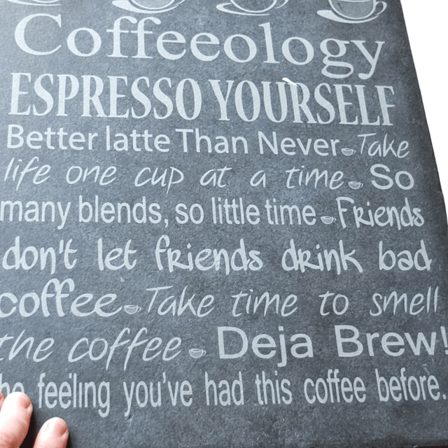Slate Engraved Coffeeology Artwork