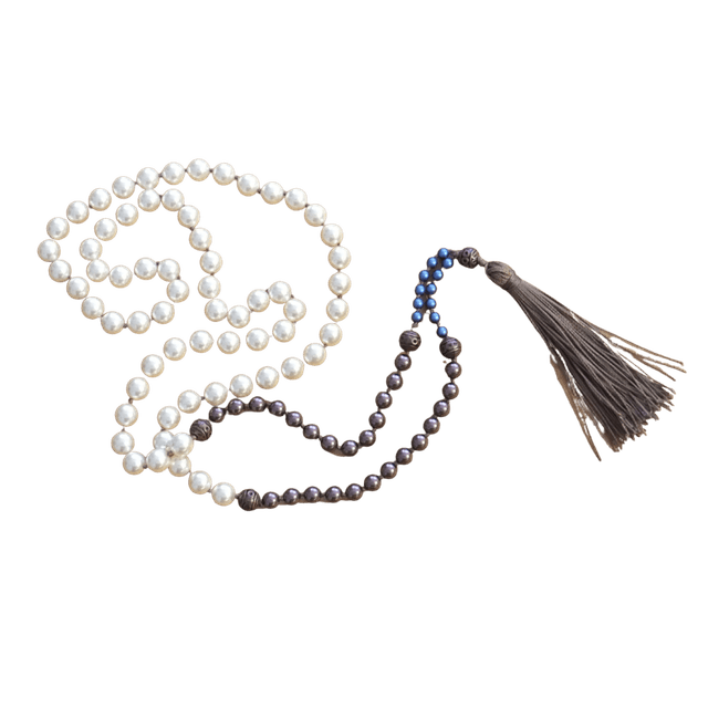Mala Beads - Swarovski Pearl - Cream, Burgundy and Blue