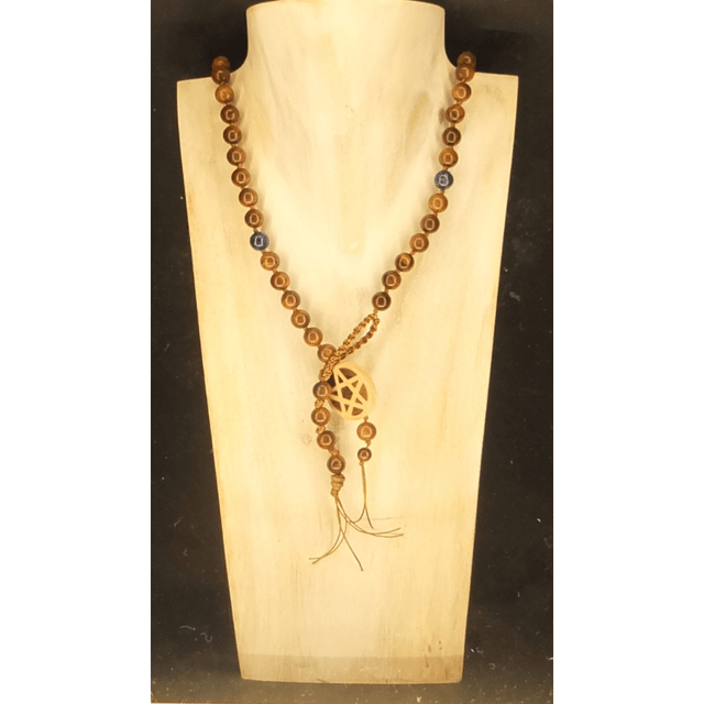 Mala Beads - Golden Sandalwood and Lapis Lazuli - 54 beads